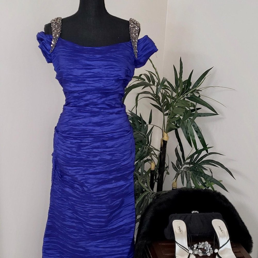Exquisite Alex Royal Purple Evening Dress Size 12